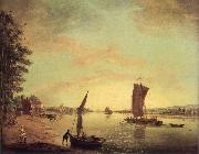 Francis Swaine Scene on the Thames oil